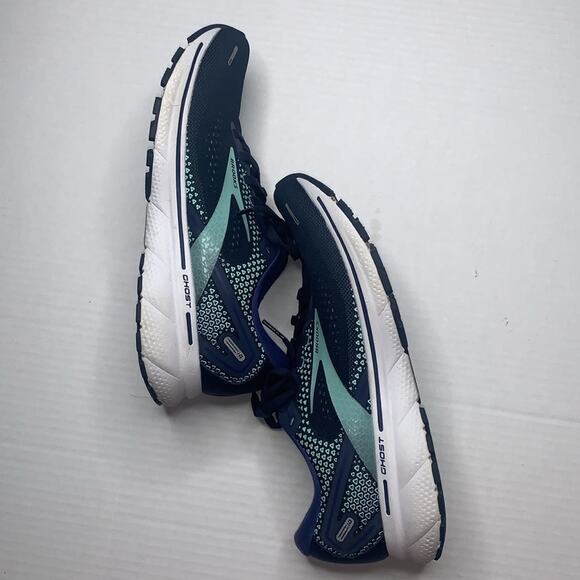 BROOKS Ghost 14 Women’s Running Shoes. Peacoat Yucca Navy. Size 9 NARROW (2A). - Picture 4 of 16